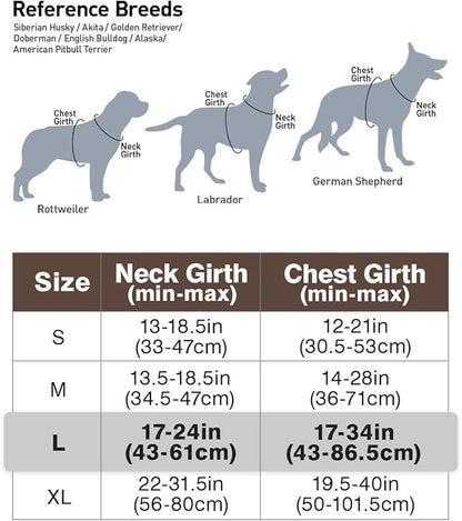Joytale No Pull Dog Harness for Large Dogs, Reflective Pet Vest with Front Clip, Adjustable Soft Padded Harnesses with Easy Control Handle for Training and Walking, Brown, L