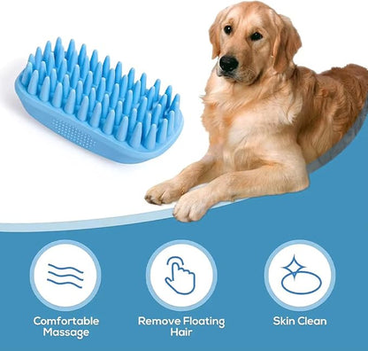 Saycker Dog Bath Brush, Pet Rubber Comb Dog Grooming Bath Brush, Multifunctional Shampoo Brush for Shower Scrubbing & Soothing Massage for Dogs Cats Pet Grooming Accessories