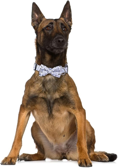 Halloween Dog Collar with Removable Cute Bow Tie Adjustable Pet Collars Medium