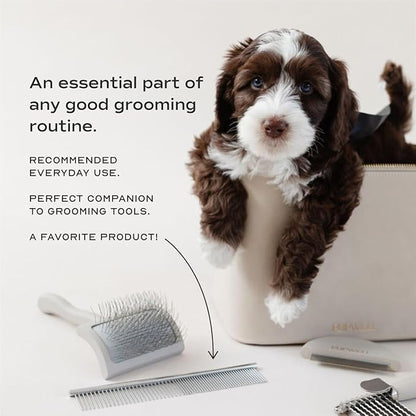 Stainless Steel Metal Everyday Dog Comb for Grooming and Removing Tangles and Knots with Rounded Teeth and Good for All Dogs