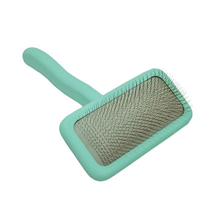 TAURO PRO LINE - Slicker Brush Rectangular L | Premium brush for dogs & cats with soft, flexible cushion ergonomic design. | Included: 1x grooming brush in Mint, Dimensions: Rectangular, 4.7 x 6.6in