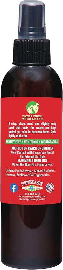 Bath & Brush Therapies Snowfall Dog Cologne 4.5 oz | Dog Perfume Long Lasting | Deodorizing Spray
