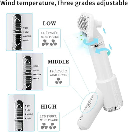 Pet Hair Dryer and Detachable Slicker Brush, 2-in-1, Black