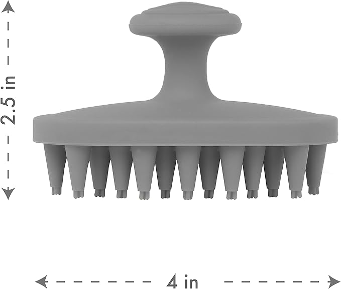 Dexas BrushBuster Silicone Gentle Dog Grooming and Massage Brush, Light Gray