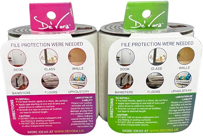 Transparent Scratch Shield Claw File Protention Tape for Furniture, Windows, Floors & Walls- Anti Scratch Furniture Protector and File -10 feet Self-Adhesive Tape for Cats & Dogs (File)