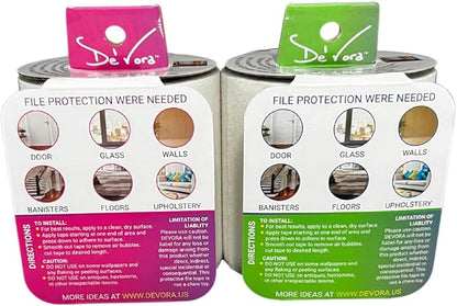 Transparent Scratch Shield Claw File Protention Tape for Furniture, Windows, Floors & Walls- Anti Scratch Furniture Protector and File -10 feet Self-Adhesive Tape for Cats & Dogs (File)