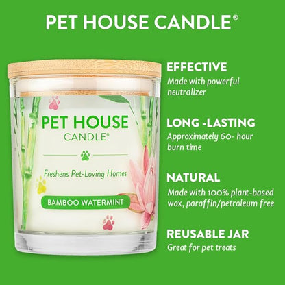 One Fur All - Pet Odor Eliminator Natural Soy Wax, Bamboo Watermint, 9 Oz Jar