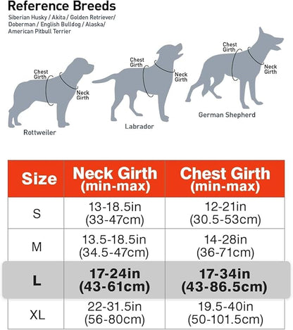 Joytale No Pull Dog Harness for Large Dogs, Reflective Pet Vest with Front Clip, Adjustable Soft Padded Harnesses with Easy Control Handle for Training and Walking, Orange, L
