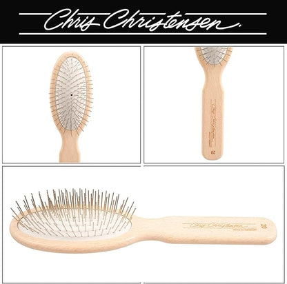 Chris Christensen Brush & Comb Bundle - Original Series 20 mm Oblong and Oval Pin Brush + 000 7.5 in Greyhound Style Fine/Coarse Comb, Groom Like a Professional