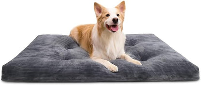 Dog Crate Bed Washable Dog Beds for Extra Large Dogs Deluxe Thick Flannel Fluffy Comfy Kennel Pad Anti-Slip & Anti-Scratch Pet Sleeping Mat, 41 x 27 Inch, Gray
