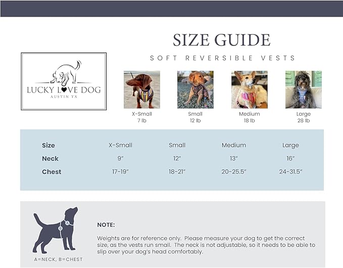 Lucky Love Dog, Soft Reversible Harness Vests, Stylish Dog Accessory (Hippie, Small)