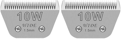 Wide Blades for Dog Grooming Blades Compatible with Andis,Oster A5,Wahl km10 Dog Clippers Stainless Steel Blades Blades for Animal Dog,Cat,Horse, (#10W(1.5mm)/2PCS)