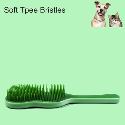 Soft Bristle Puppy Brush - Gentle Grooming Brush for Small Dogs & Puppies - Effective Hair Remover for Tangles & Shedding (Green)