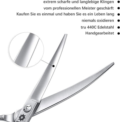 Grooming Pet Shear, 6.5 Inch Downword Curved Scissors, Curved Shears for Cat Shears and Small Dog Shears Or Any Breed Trimming Cuts, Design for Professional Pet Groomer