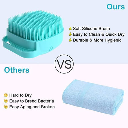 Pet Bath Brush Scrubber,Silicone Bath Brush Filling Liquid,Pet Massage Brush Bath Shampoo Brush,Hair Fur Grooming Cleaning For Short Long Haired Dogs And Cats (Yellow)