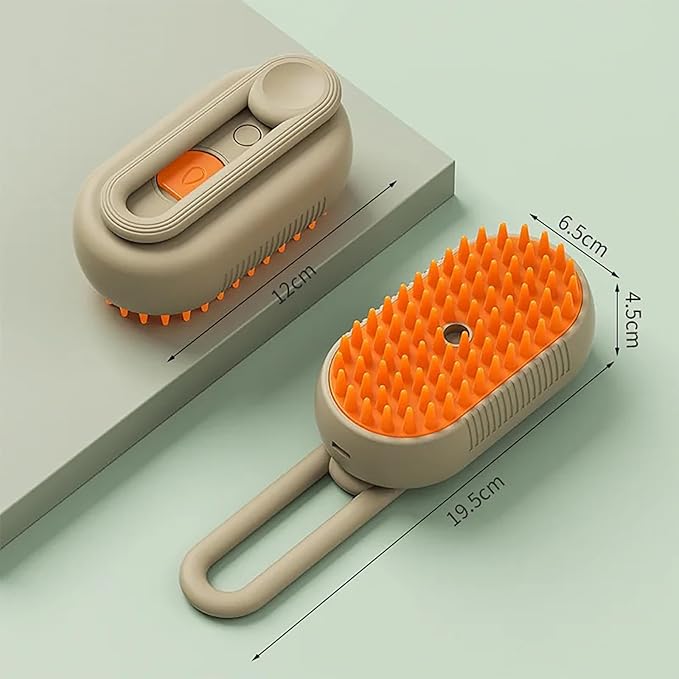 3 in 1 Cat Steam Brush for Shedding, Portable Anti-Static Grooming Comb for Cats & Dogs, Steam Misting Water Brush, Self-Cleaning Pet Hair Remover, Indoor Cat Spray Brushes for Cats & Dogs