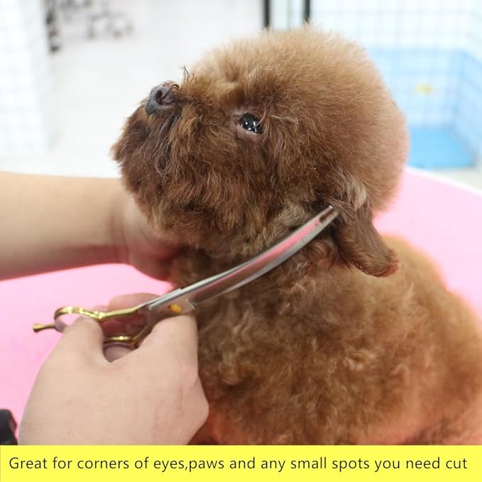HASHIMOTO Curved Scissors for Dog Grooming, Light Weight, 7.0 inch, 30 Degree Curved Blade, Professional or DIY Use