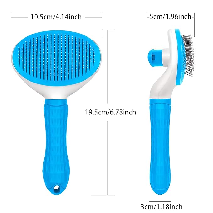 Self-Cleaning Slicker Brush for Dogs & Cats – Deshedding Pet Grooming Tool with Ergonomic Handle – Pain-Free, Rust-Resistant Bristles – Eco-Friendly for Long & Short Coats