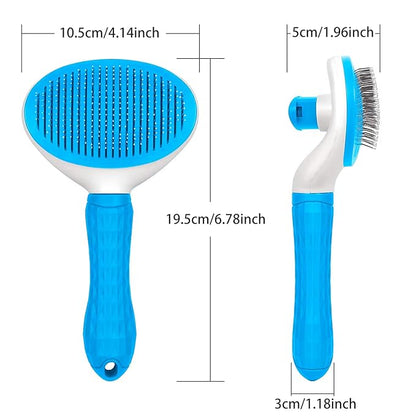 Self-Cleaning Slicker Brush for Dogs & Cats – Deshedding Pet Grooming Tool with Ergonomic Handle – Pain-Free, Rust-Resistant Bristles – Eco-Friendly for Long & Short Coats