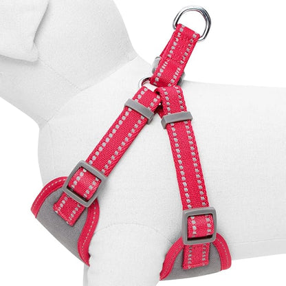Blueberry Pet Essentials Pastel Color Reflective Dog Harness Vest, Chest Girth 29" - 38.5", Very Berry, Large, Adjustable Harnesses for Dogs