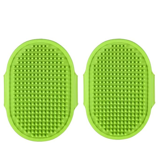 Dog Bath Brush. Dog Washing Brush.2 Sets Short Haired and Long Haired Dog and Cat Bath Brushes (Green)