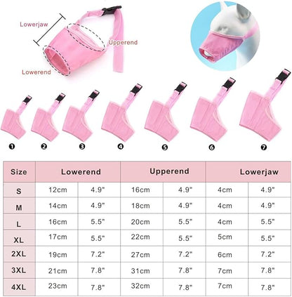Idepet 1SET Dog Muzzles Suit,7PCS Adjustable Dog Cover Anti-Biting Barking Muzzles for Small Medium Large Extra Dog (Pink,Pack of 7)