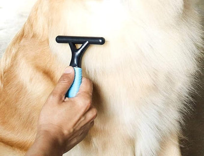 Undercoat Rake for Dogs, Designed for Breeds with Medium to Long Undercoats,Long & Short Stainless Steel Teeth, Safe Dematting Comb for Easy Mats & Tangles Removing
