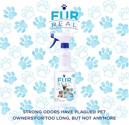 Fur Real Pet Odor Eliminator - 32oz Non-Toxic Dog Smell Eliminator for Home, Attacks the Source - Dog Deodorizing Spray for Lingering Smells