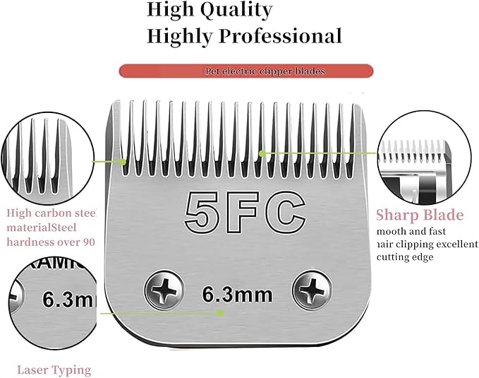 Size 10/30/40 Detachable Pet Dog Grooming Ceramic Blades Compatible with Oster A5,Wahl KM10 Series Clipper,Cut Length 1/100 to 1/50 to 1/16 in, (10+30+40(3 Count))