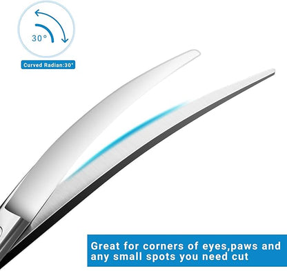 HASHIMOTO Dog Grooming Scissors, Curved Scissors for Dog Grooming, 6.5 inch, 30 Degree of Curved Blade,Light Weight, Pet Shears for Trimming Face and Paws.