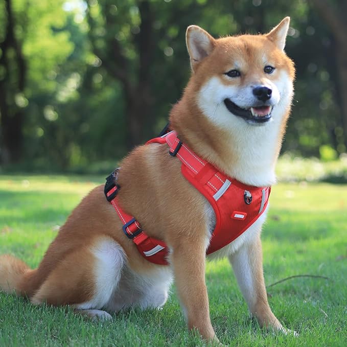 No Pull Dog Harness Reflective No Choke Pet Padded Vest Harness for Small Medium Large Dogs,Breathable Heavy Duty Dog Walking Harness with Easy Control Handle for Outdoor Training Running