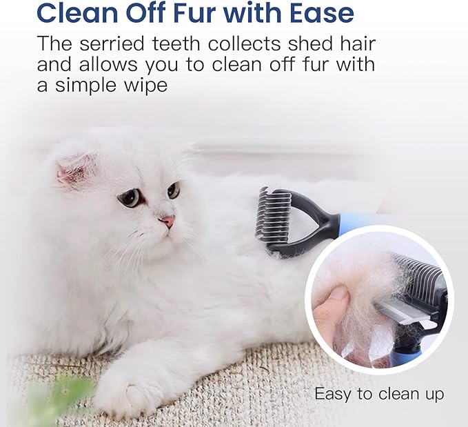 Potaroma Versatile Pet Grooming Brush, Double Sided Shedding and Dematting Undercoat Rake, Reduces Shedding by up to 95% Professional Deshedding Comb Tool for Dogs and Cats (Medium)