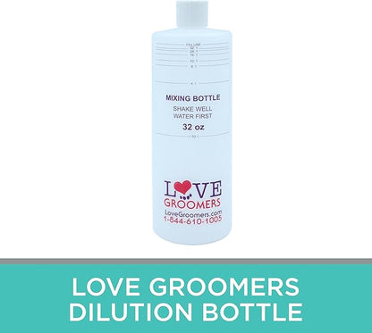 GROOMER ESSENTALS 32oz Dilution Bottles - Set of 4 - Professional Dog Grooming Mixing Bottles for Shampoo, Conditioner, and Solutions