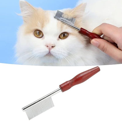 Pet Teeth Comb, Fine Tooth Spacing Detangling Open Knots Loose Hair Rounded Ends Teeth Dog Grooming Comb for Cats Dogs Pets