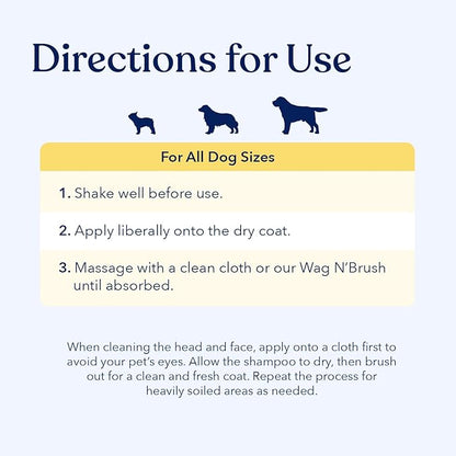Honest Paws Dog Dry Shampoo - Waterless No Rinse Spray Formula Reducing Itch Cleanse Hydrate Nourish Dry Skin and Smelly Coat Help Decrease Odor Shedding and Allergies - Coconut & Mango - 8 oz