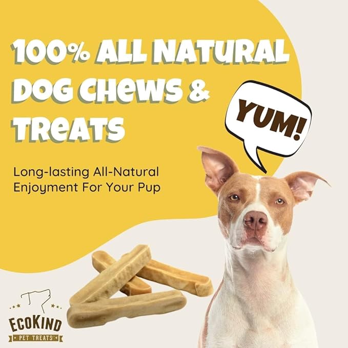 EcoKind Premium Gold Yak Cheese Himalayan Dog Chews, Healthy Dog Treats, Yak Chews for Small Dogs, All Natural, Long Lasting Dog Chew for Aggressive Chewers, High Protein Puppy Treat, Small - 16 Chews
