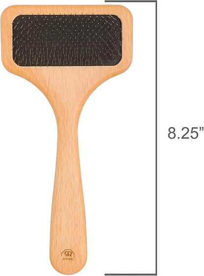 Redecker Fur Brush, Sheepskin and Fur Wire Slicker Brush, Daily Grooming for Rugs, Garments, Dogs and Cats, Made in Germany