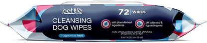 Pet Life Unlimited Pet Wipes for Dogs, Dog Cleaning Wipes - Plant-Based Dog Wipes with Moisturizing Aloe Leaf & Calendula - Made in The USA - Fragrance Free Dog Grooming Wipes - 72ct (Pack of 1)
