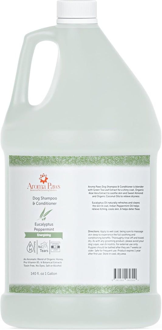 Dog Shampoo – Cleansing Wash, Conditioning, Moisturizing – Healthy Ingredients – Aromatic Grooming Puppy Shampoo – Tearless Cleaner, Eucalytpus Peppermint
