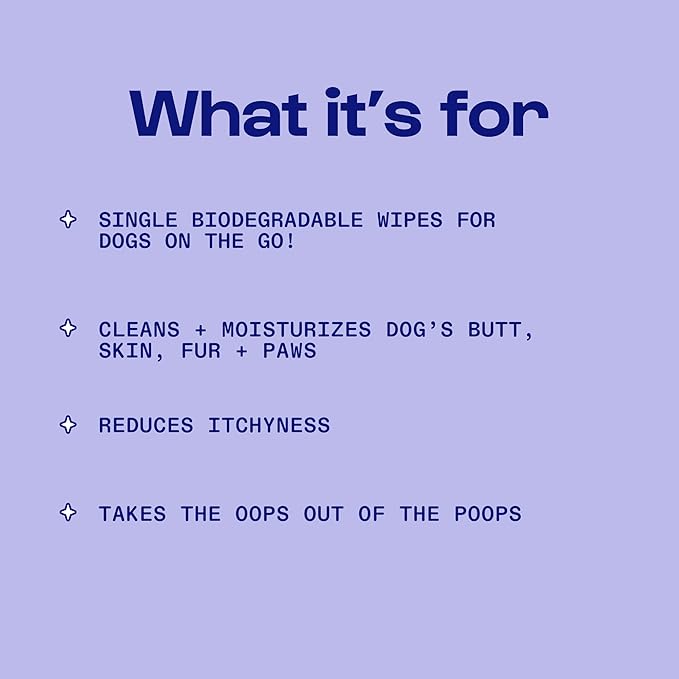 Dirty Dog Beauty Club - Jet Set Dog Wipes - Thick, Gentle, Biodegradable, Chemical Free, Alcohol Free, Soothing with Calendula and Aloe Vera - (30 Count), Unscented