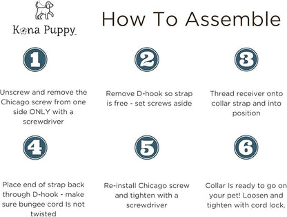 Waterproof E-collar Replacement Strap Dog Collar for Invisible Fence/ecollar - Easy On Bungee (1" Wide, Black)