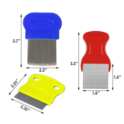 Set of 10 Pet Dog Grooming Lice Comb, Metal Head Comb for Long Hair, Dog Tear Stain Remover Combs, Hair Combs Remover for Dogs Cats, Removes Crust Mucus and Stains - 5 Types