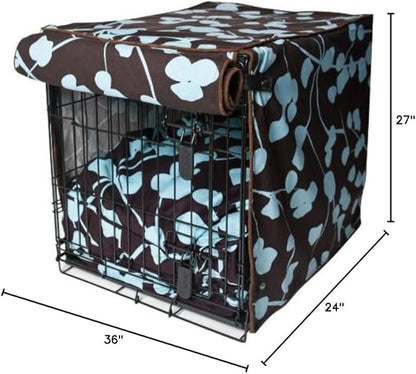 Molly Mutt Your Hand in Mine Dog Crate Cover, 100% Cotton Canvas Cover with 2 Roll-Up Panels, Ideal for Dog or Cat Crate, Durable, Washable, and Free of Harmful Chemicals, 36" x 24" x 27"