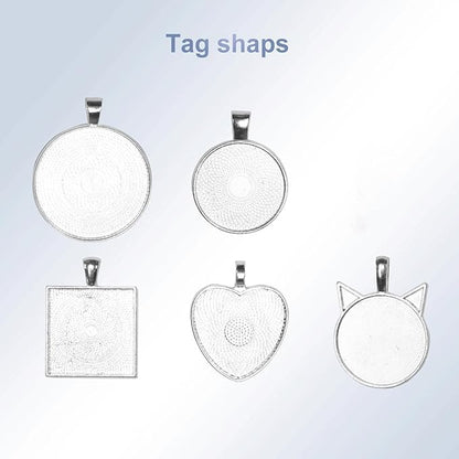 Pet Name Tags Personalized, ID Tags DIY kit for Dog&Cat, Customered Dog Tags with QR Code | Dynamic Profiles | Privacy Protected | Souvenir | with Rings (Big Round)