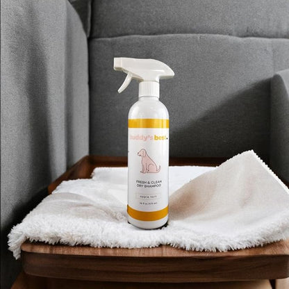 Buddy's Best Fresh & Clean Dry Shampoo for Dogs, 16 fl oz Bottle Waterless Dog Shampoo for Dog and Puppy Grooming (Apple Tart)