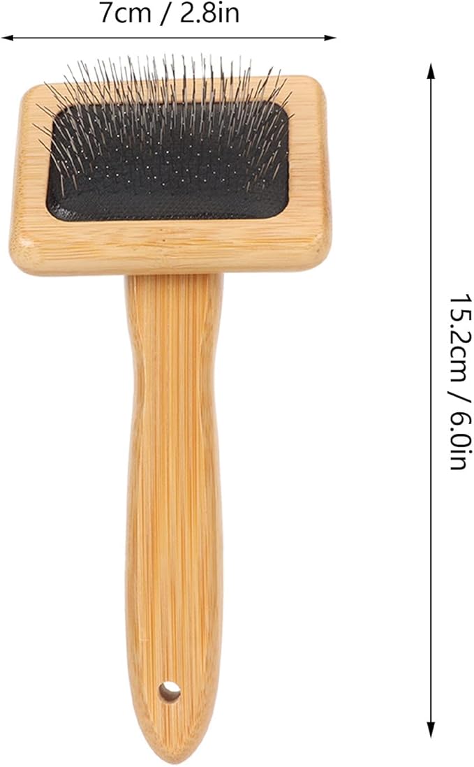 Fockety Sheepskin Wool Brush, Macrame Slicker Comb Pet Slicker Brush with Wood Handle, Removing Shedding and Dirt, All Hair Types, Cats, Dogs, Fabric Care Enthusiasts, All Ages