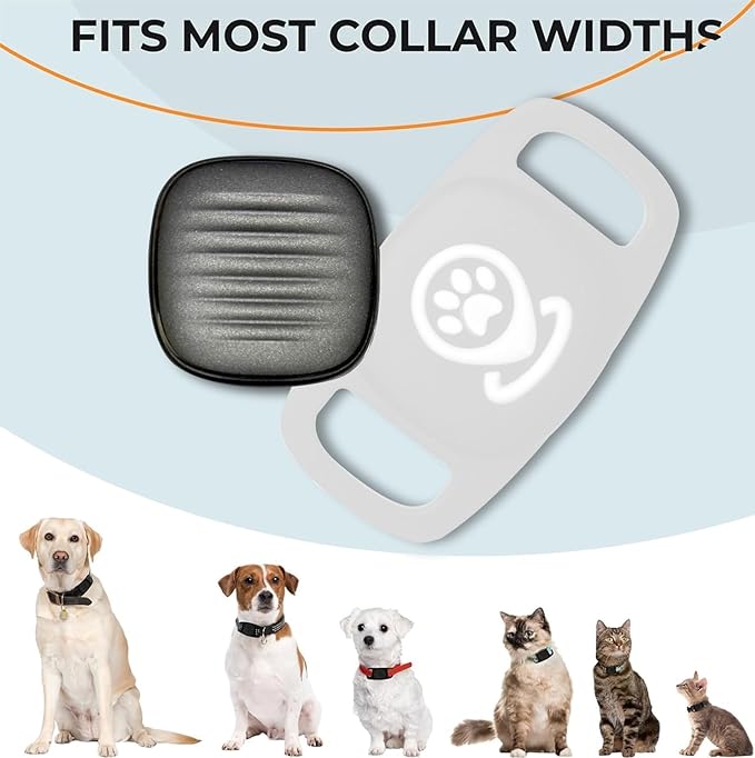 Pet Tracker for Dog, Dog Tracker Smart Pet Location Tracker with Tracker Holder, Item Finder MFi Certificated Tracking Device, No Monthly Fee, Works with Find My (iOS Only) Not GPS Tracker White