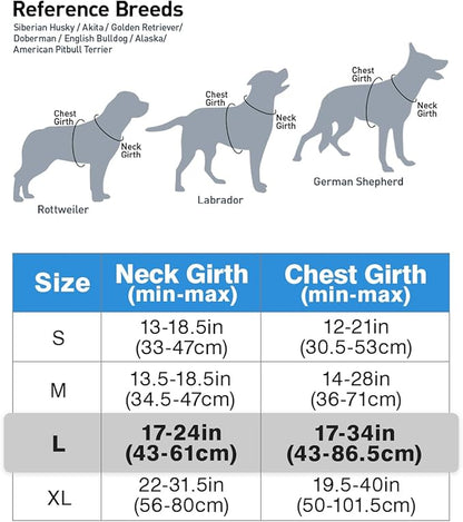 Joytale No Pull Dog Harness for Large Dogs, Reflective Pet Vest with Front Clip, Adjustable Soft Padded Harnesses with Easy Control Handle for Training and Walking, Sky Blue, L