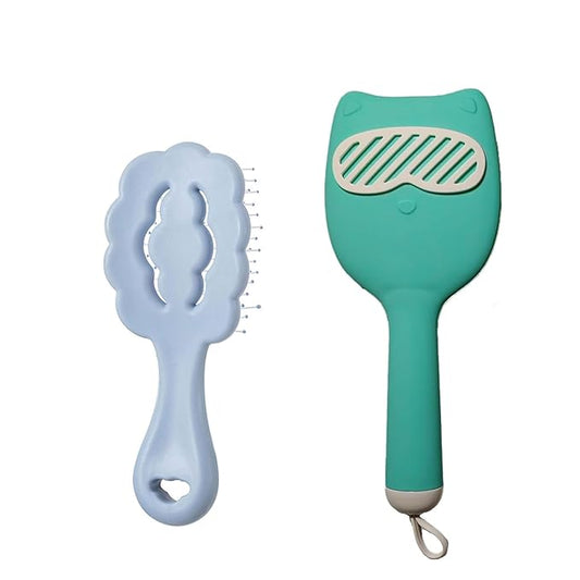 Soft Bristle Cat-Ear Puppy Brush and Cloud Shape Small Dog Grooming Brush