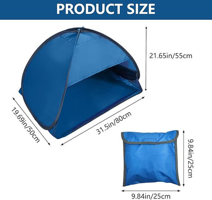 Pop Up Beach Sun Tent, 1 Pack Mini Beach Sun Shade Face Head Shade Protection Tent for Outdoor Picnic Beach Camping, Blue, L